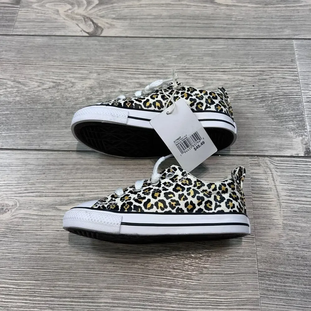 Converse Toddler Street Low Slip-On Cheetah Sneakers Light Brown 8 NWT